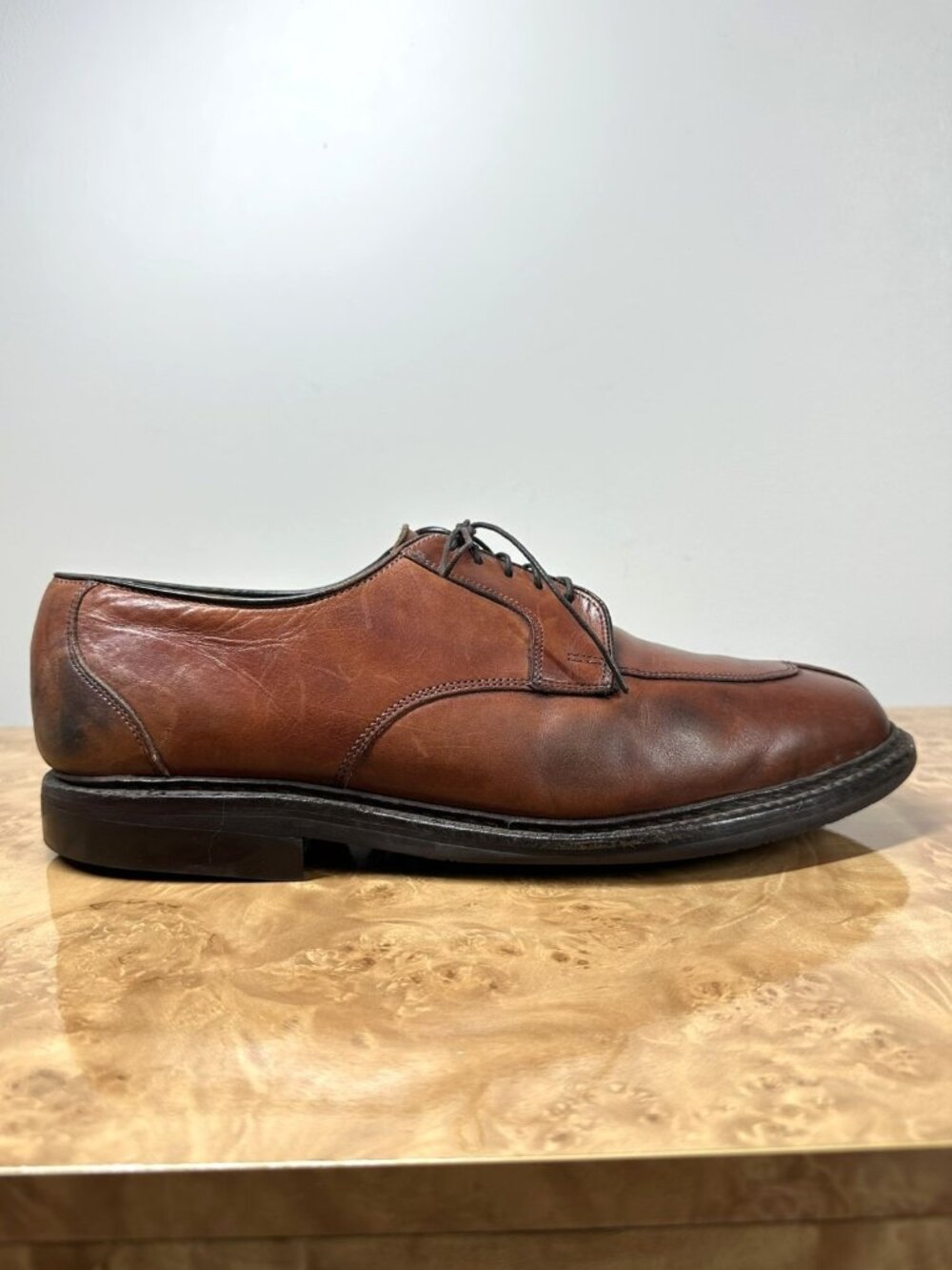 Allen Edmonds Ashton 1628 Brown Leather Split Toe Derby Shoes 11.5 D USA